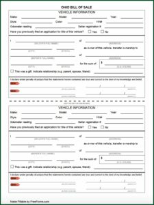 Ohio Motor Vehicle Inspection Form