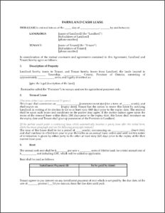 Ontario Farmland Rental Agreement Form