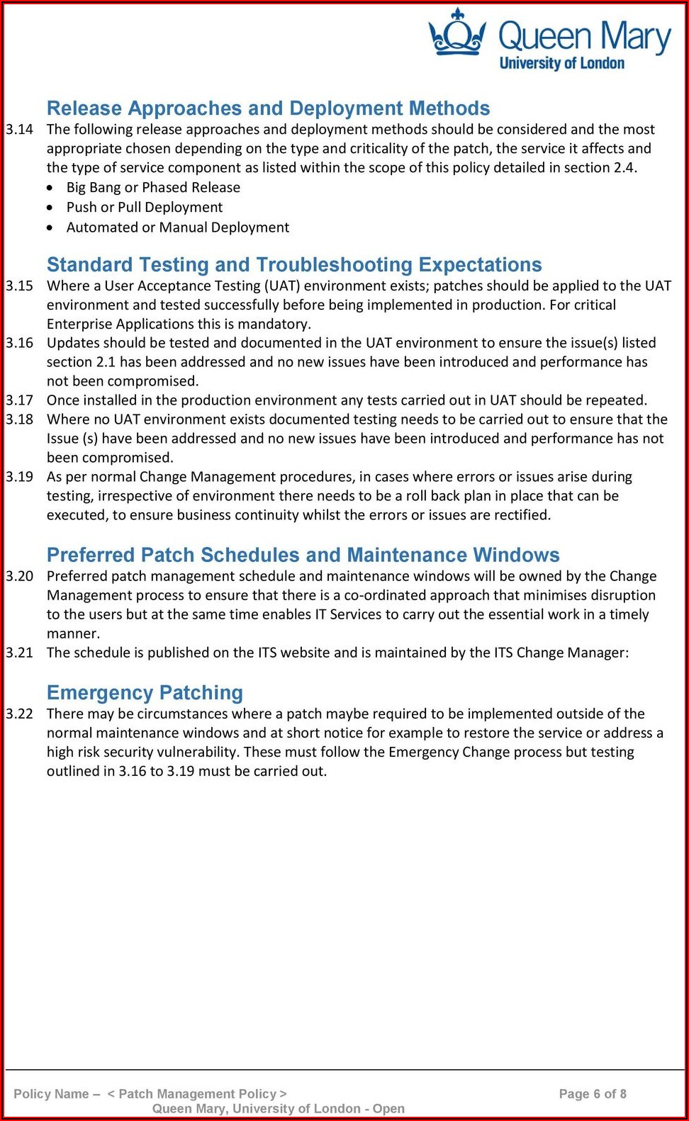 Patch Management Policy Template Nist