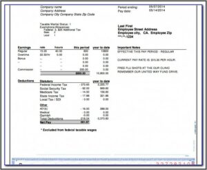 Pay Stub Template Canada Free
