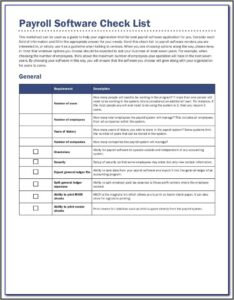 Payroll Checklist Template