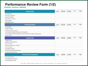 Performance Review Form Template