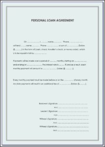 Personal Loan Agreement Template Australia Free