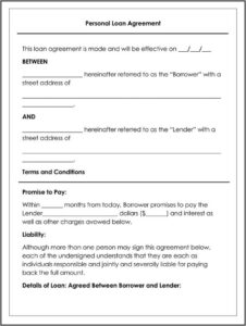 Personal Loan Agreement Template Uk Free
