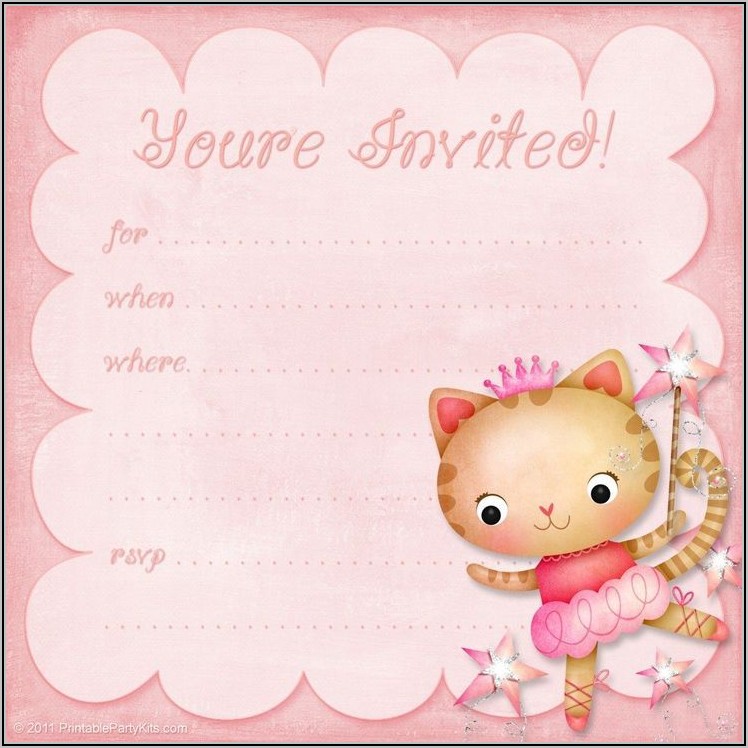 Princess Birthday Invitation Card Template