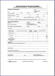 Printable Employment Application Forms