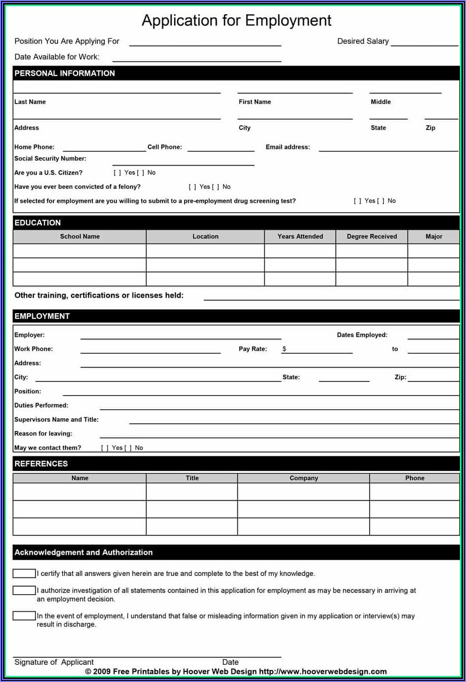 Printable Employment Insurance Application Form