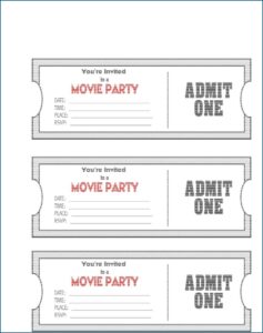 Printable Raffle Tickets Template