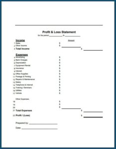 Profit And Loss Statement Pdf