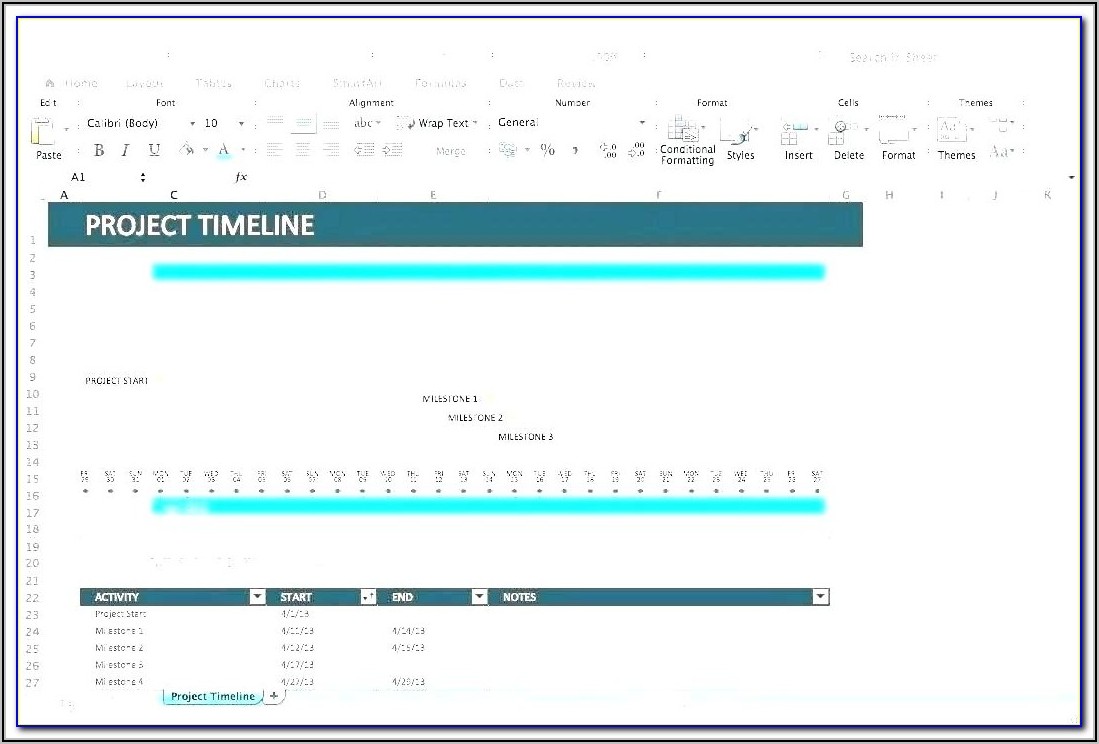 Project Timeline Template Excel Monthly