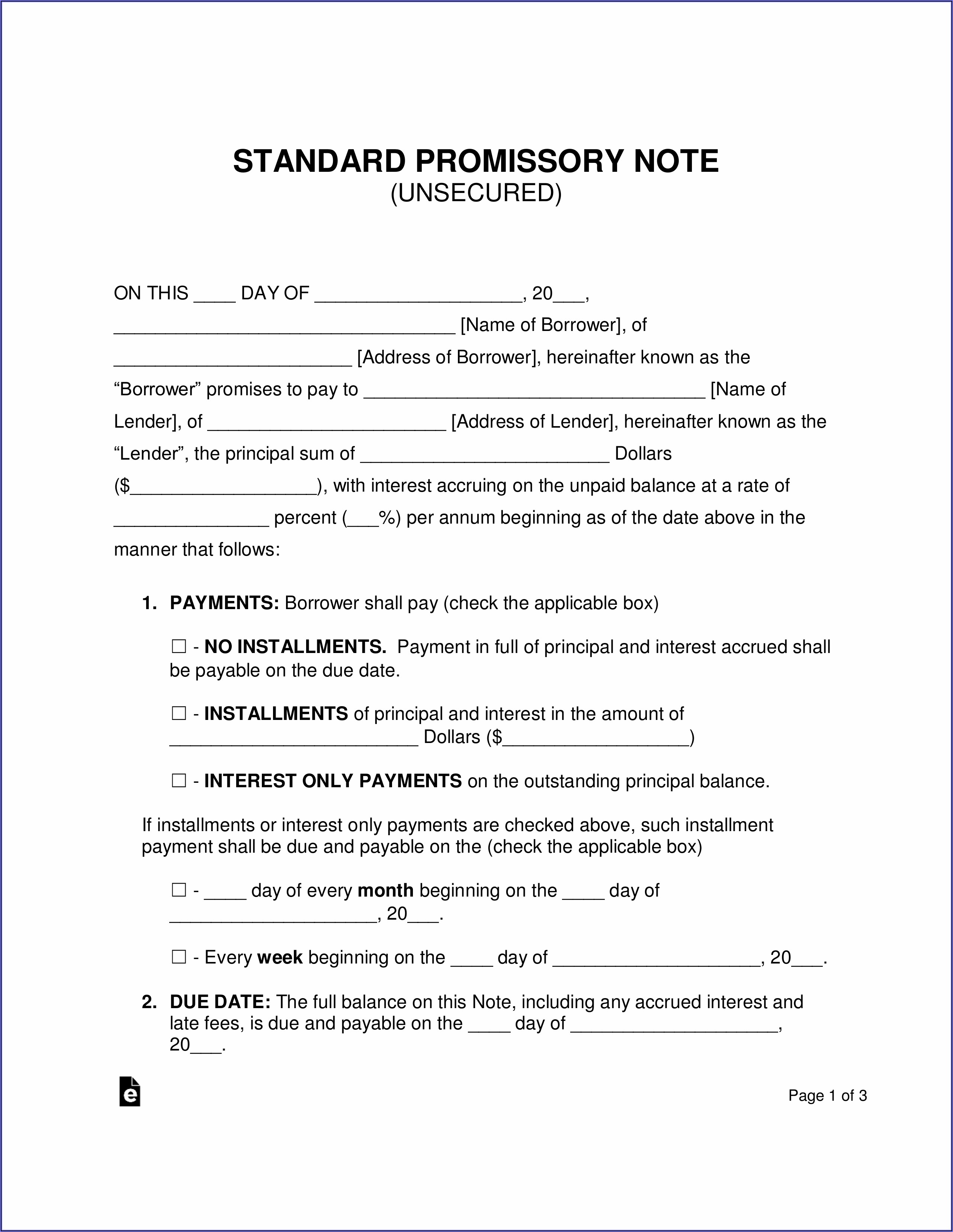 Promissory Note Legal Notice Format