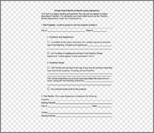 Property Rental Agreement Template