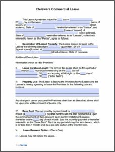 Property Rental Agreement Template Word