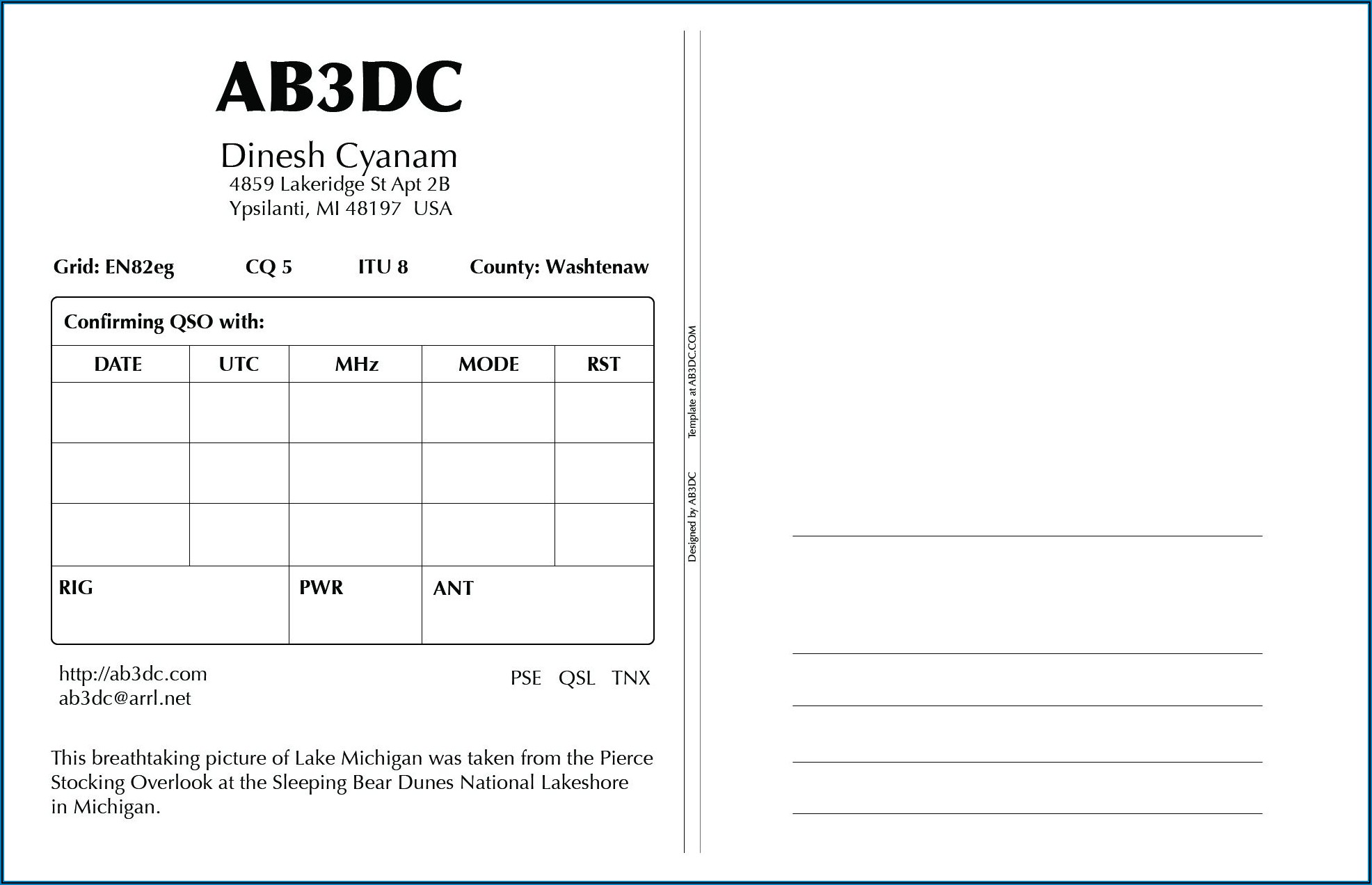 Qsl Cards Template