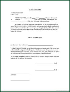 Quit Claim Deed Forms