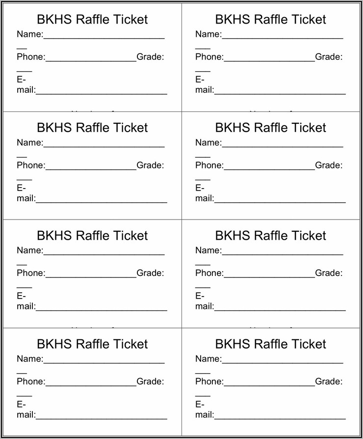 Raffle Ticket Template Free Download