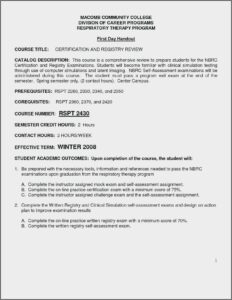 Registered Respiratory Therapist Resume Sample