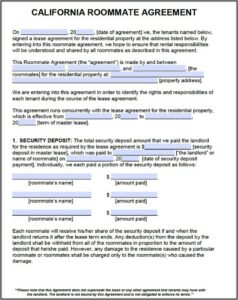 Rental Agreement Template California