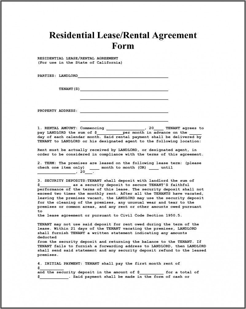 Rental Agreement Template Word