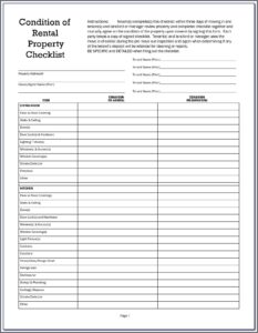 Rental Application Checklist Template
