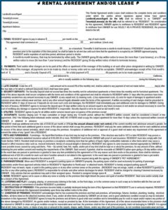 Rental Lease Agreement Template California Free