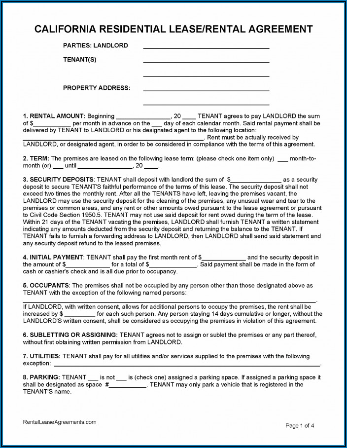 Residential Lease Agreement Template Ontario Free
