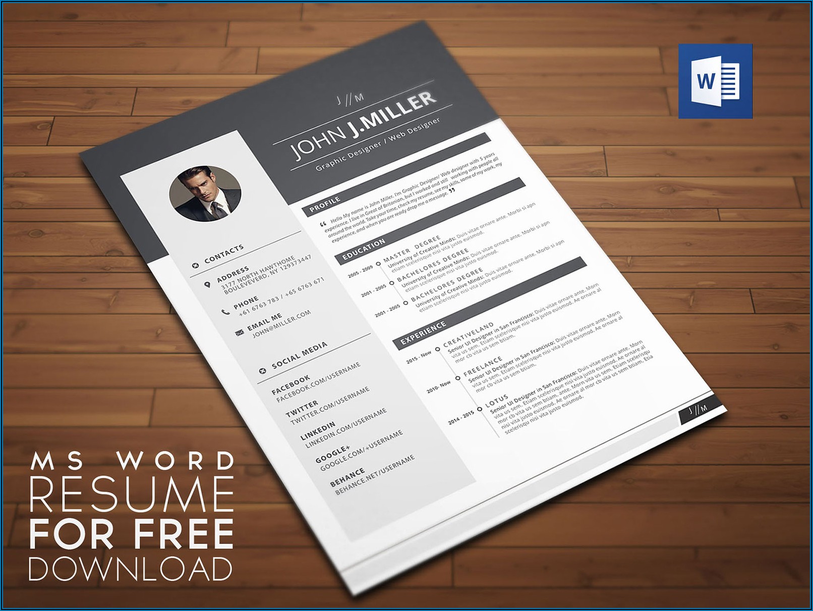 Resume Format Template Word Download