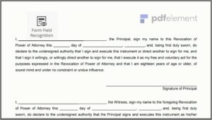 Revocation Of Power Of Attorney Format India