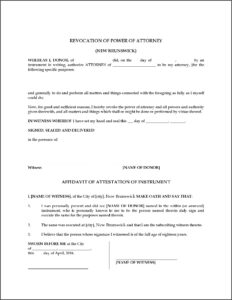 Revocation Of Power Of Attorney Forms
