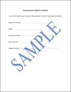 Revocation Of Power Of Attorney Template
