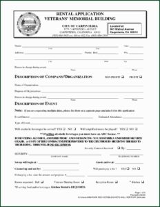 Room Rental Contract Form