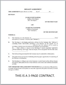 Royalty Agreement Template Canada