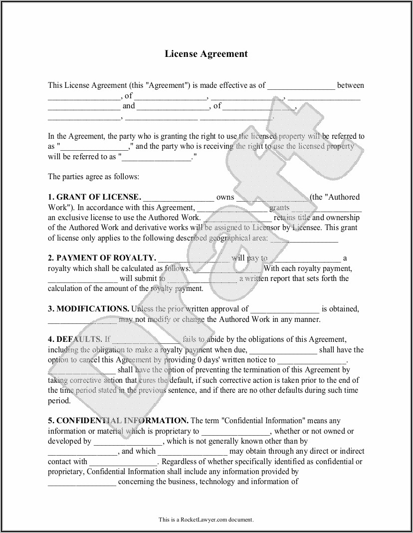 Royalty Agreement Template