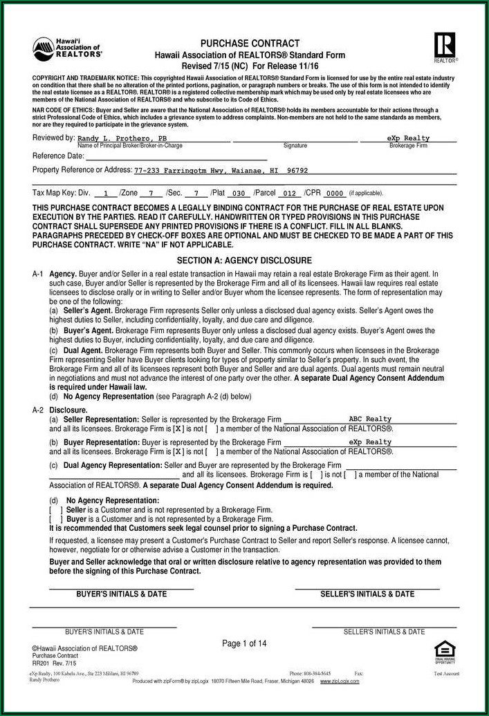 Sale House Agreement Form