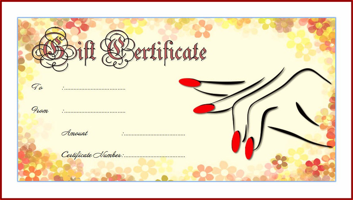 Salon Gift Certificate Template Free