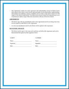 Sample Catering Contracts Templates