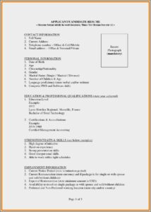 Simple Resume Format Pdf File Download