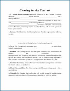 Simple Service Contracts Templates
