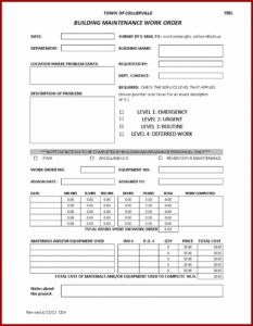 Simple Work Order Request Template