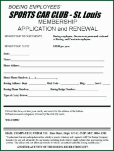 Sports Club Registration Form Template