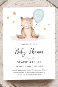 Teddy Bear Invitation Template