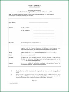 Tenancy Agreement Form Free Download