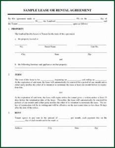 Tenancy Agreement Sample Free Download