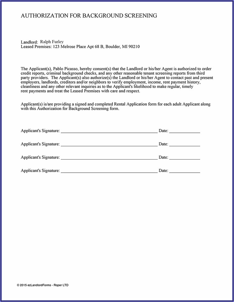 Tenant Screening Authorization Form