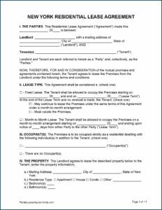 Texas Residential Lease Agreement Template Free