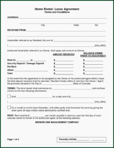 Timeshare Rental Agreement Forms Free