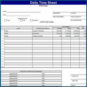 Timesheet Template Free Download