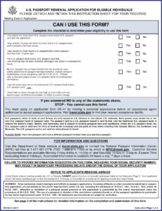 Us Passport Renewal Form Ds 82 Pdf