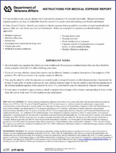Va Medical Expense Claim Form