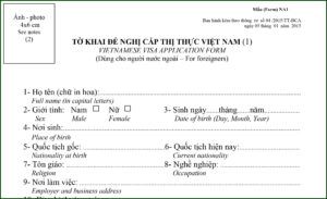 Vietnam Visa On Arrival Form 2019